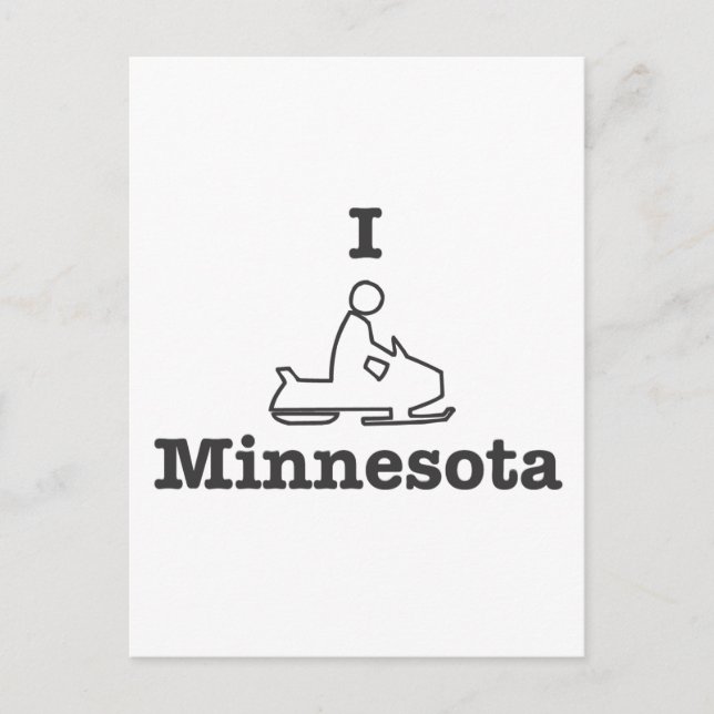 I Snowmobile Minnesota Postcard (Front)