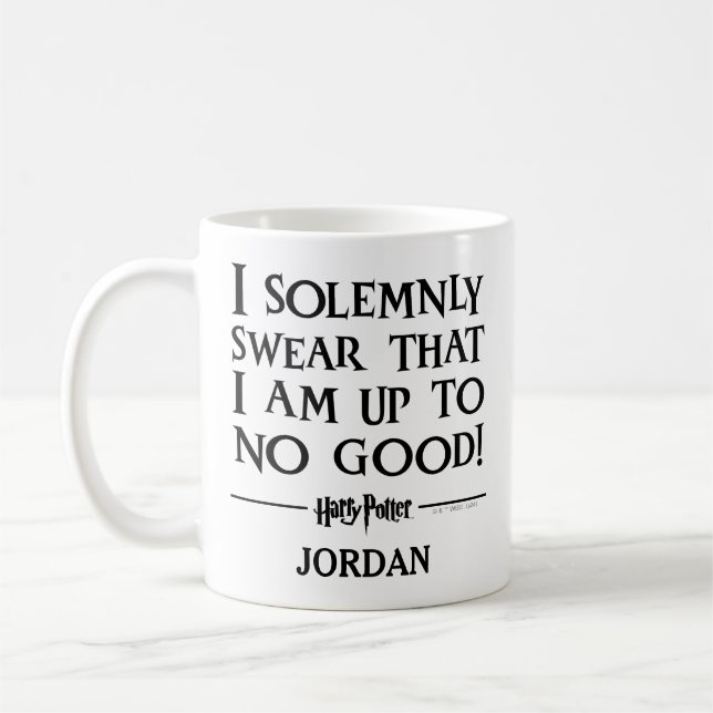 I SOLEMNLY SWEAR THAT I AM UP TO NO GOOD™ COFFEE MUG (Left)