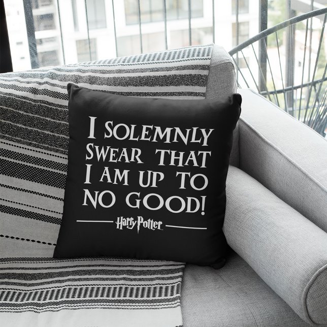 I SOLEMNLY SWEAR THAT I AM UP TO NO GOOD™ THROW PILLOW (Creator Uploaded)