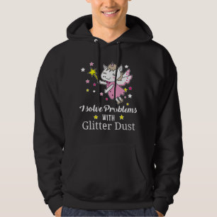 I Solve Problems With Glitter Dust Unicorn Sayings Hoodie