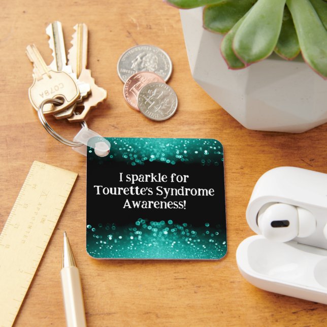 I sparkle for Tourette's Syndrome Custom Keychain (Desk)