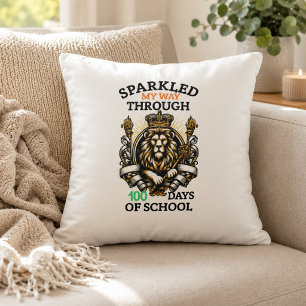 I Sparkled My Way Through 100 Days 100th Day Throw Pillow