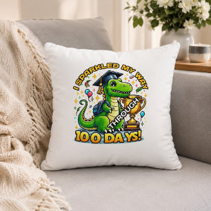 I Sparkled My Way Through 100 Days 100th Day  Throw Pillow