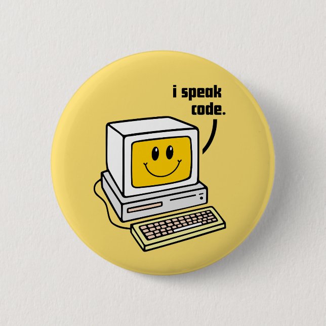 i speak code 2 inch round button (Front)