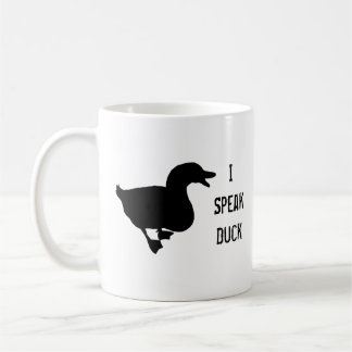 'I Speak Duck' Pekin Duck Silhouette Coffee Mug