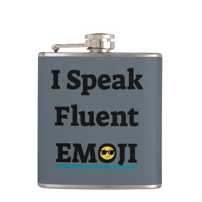 I Speak Fluent Emoji Hip Flask (Front)