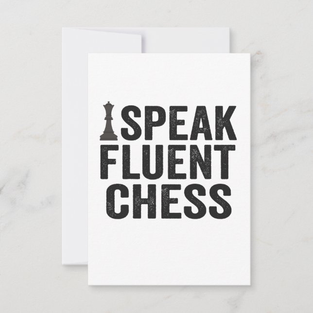 i Speak Fluent Funny Chess Player Checkmate Gift Thank You Card (Front)