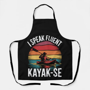 I Speak Fluent Kayak-Ese Kayaker Kayaking Vintage Apron