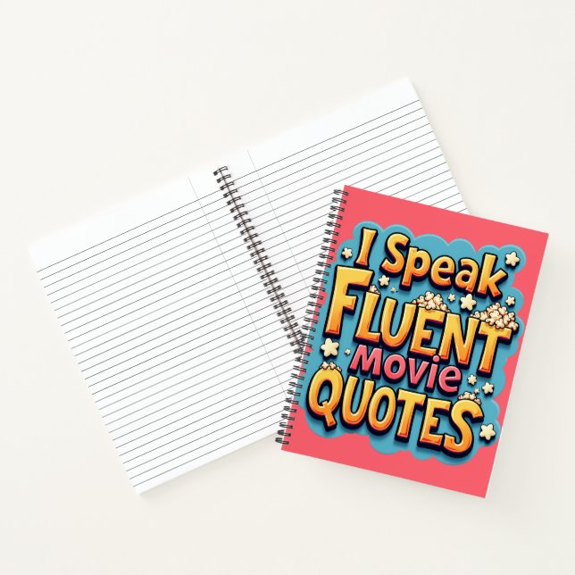 I Speak Fluent Movie Quotes Retro Pop Art Notebook (Inside)