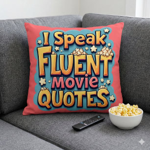 I Speak Fluent Movie Quotes Retro Pop Art Throw Pillow