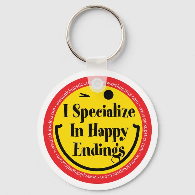 I specialize in Happy Endings Keychain (Front)