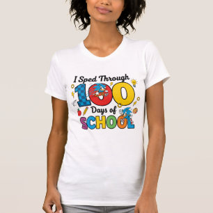 I Sped Through 100 Days of School Boys Gamer  T-Shirt