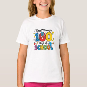 I Sped Through 100 Days of School Boys Gamer  T-Shirt