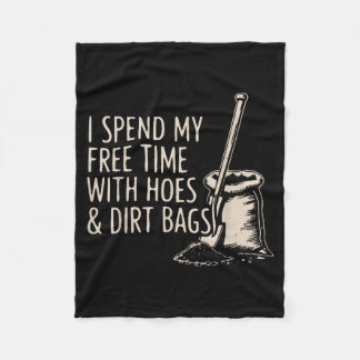 I Spend My Time With Cute Ss Cute Sss And Dirt Bag Fleece Blanket