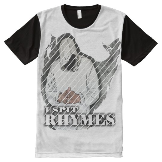 I SPIT RHYMES All-Over Printed Panel T-Shirt