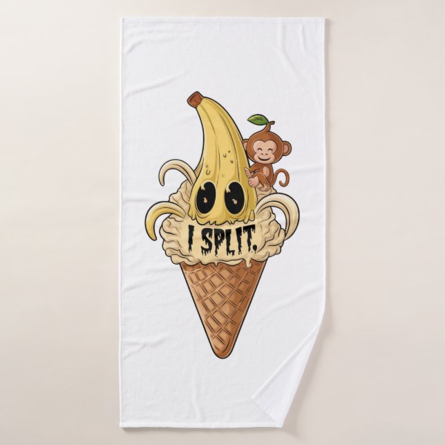 I split, cute banana ice cream (Serviette de bain)