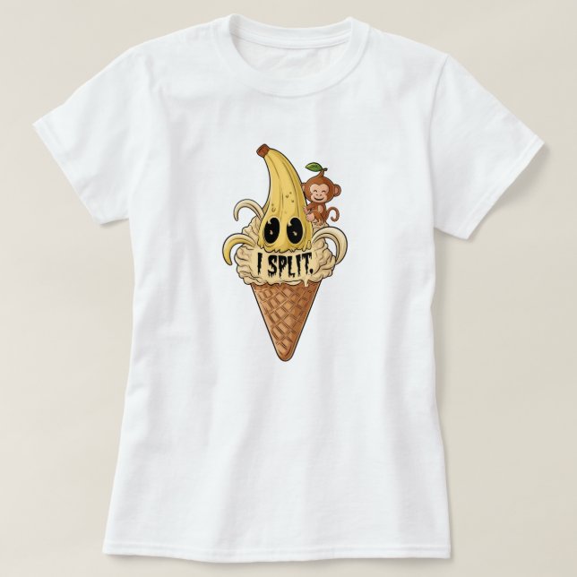 I split, cute banana ice scream T-Shirt (Design Front)