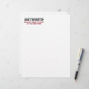 I Spoke Up Letterhead