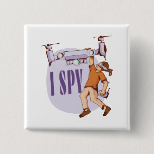 I Spy For Drone Pilots and Drone Kids 2 Inch Square Button