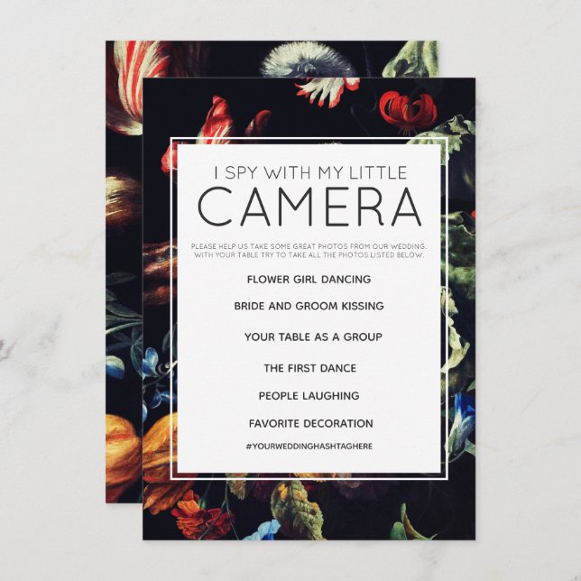 I Spy With My Little Camera Wedding Game Invitation (Front/Back)