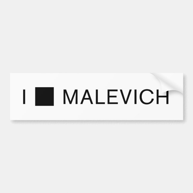 I [SQUARE] MALEVICH BUMPER STICKER (Front)