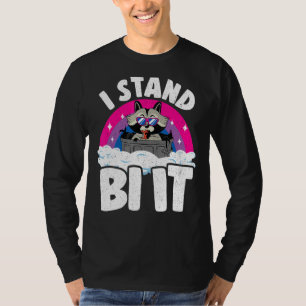 I Stand Bi It Raccoon Bisexual Pride Flag Rainbow T-Shirt