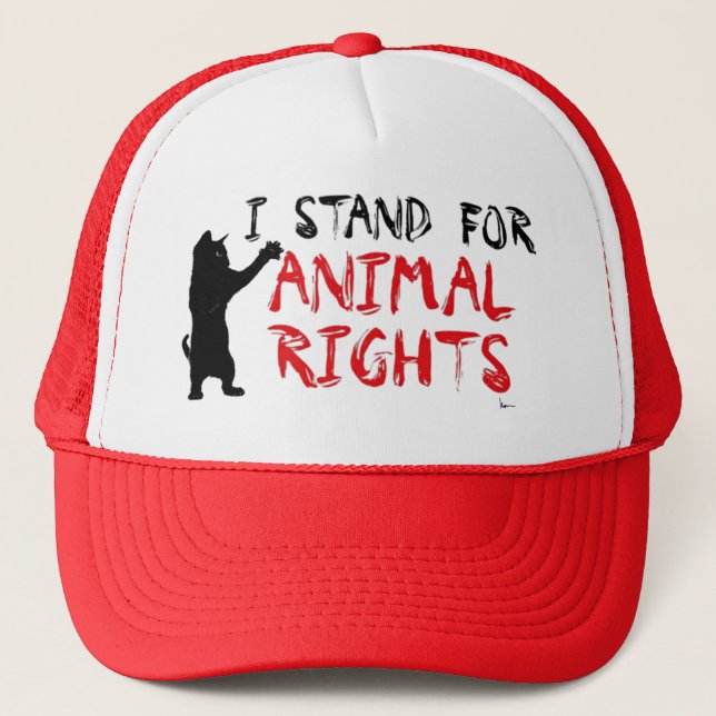 I Stand for Animal Rights Trucker Hat (Front)