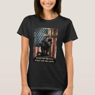 I Stand For The Flag And Kneel For The Cross US Fl T-Shirt