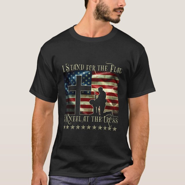 I Stand For The Flag I Kneel At The Cross Shirt Ve (Front)