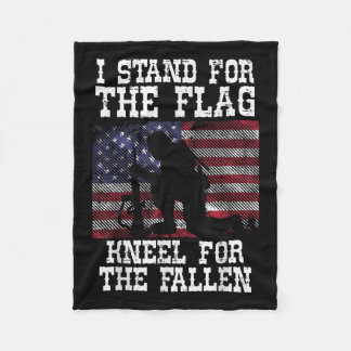 I Stand For The Flag Knee For Fallen Soldier Fleece Blanket