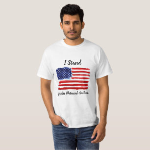 I Stand - T-shirt Drapeau des États-Unis d'Amériqu