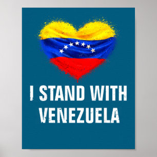 I Stand Venezuela Flag Support Freedom Poster