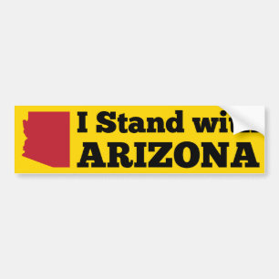 I Stand With Arizona Yellow Bumper Sticker