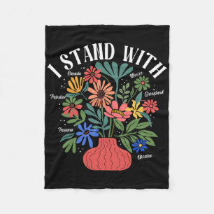 I Stand With Canada Greenland Mexico Panama Gaza U Fleece Blanket