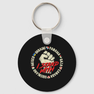 I Stand With Canada Greenland Mexico Panama Gaza U Keychain