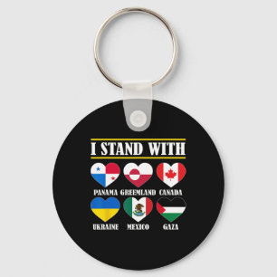 I Stand With Canada Greenland Mexico Panama Gaza U Keychain