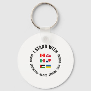 I Stand With Canada Greenland Mexico Panama Gaza U Keychain