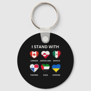 I Stand With Canada Greenland Mexico Panama Gaza U Keychain