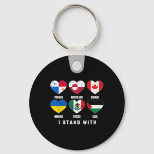 I Stand With Canada Greenland Mexico Panama Gaza U Keychain