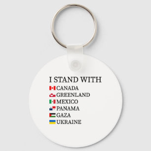 I Stand With Canada Greenland Mexico Panama Gaza U Keychain