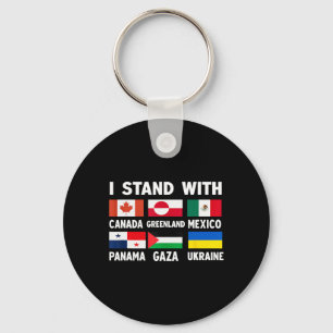 I Stand With Canada Greenland Mexico Panama Gaza U Keychain