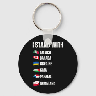 I Stand With Canada Greenland Mexico Panama Gaza U Keychain