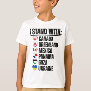 I Stand With Canada Greenland Mexico Panama Gaza U T-Shirt