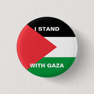 I stand with Gaza custom text Palestine flag 1 Inch Round Button