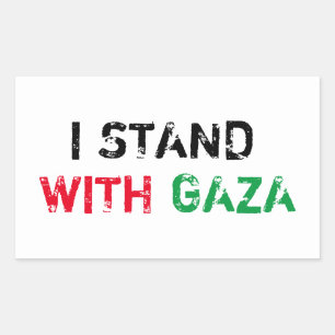 I stand with Gaza grunge distressed typography Sticker