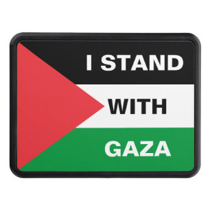I stand with Gaza text Palestine flag custom Trailer Hitch Cover