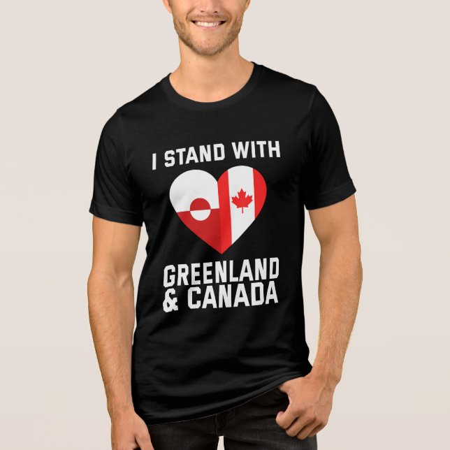 I Stand With Greenland And Canada Tri-Blend Shirt (Front)