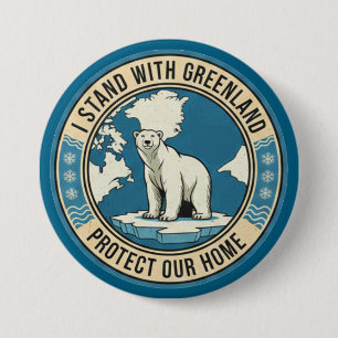 I Stand With Greenland Polar Bear 3 Inch Round Button
