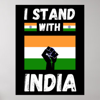 I stand with india poster