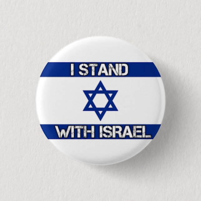I Stand With Israel 1 Inch Round Button (Front)